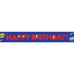 Party Delights Superhero Paper Birthday Banners (3Pk)< Banners