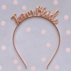 Party Delights Team Bride Rose Gold Metal Headband< Wearables