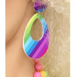 Party Delights Teardrop Multi-Coloured Earrings< Costume Props