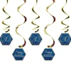 Party Delights 30Th Birthday Navy & Gold Geode Hanging Swirls (5Pk)< Hanging Decorations