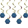 Party Delights 40Th Birthday Navy & Gold Geode Hanging Swirls (5Pk)< Hanging Decorations