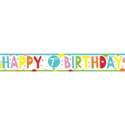Party Delights 7Th Birthday Paper Banners - 1M (3Pk)< Banners
