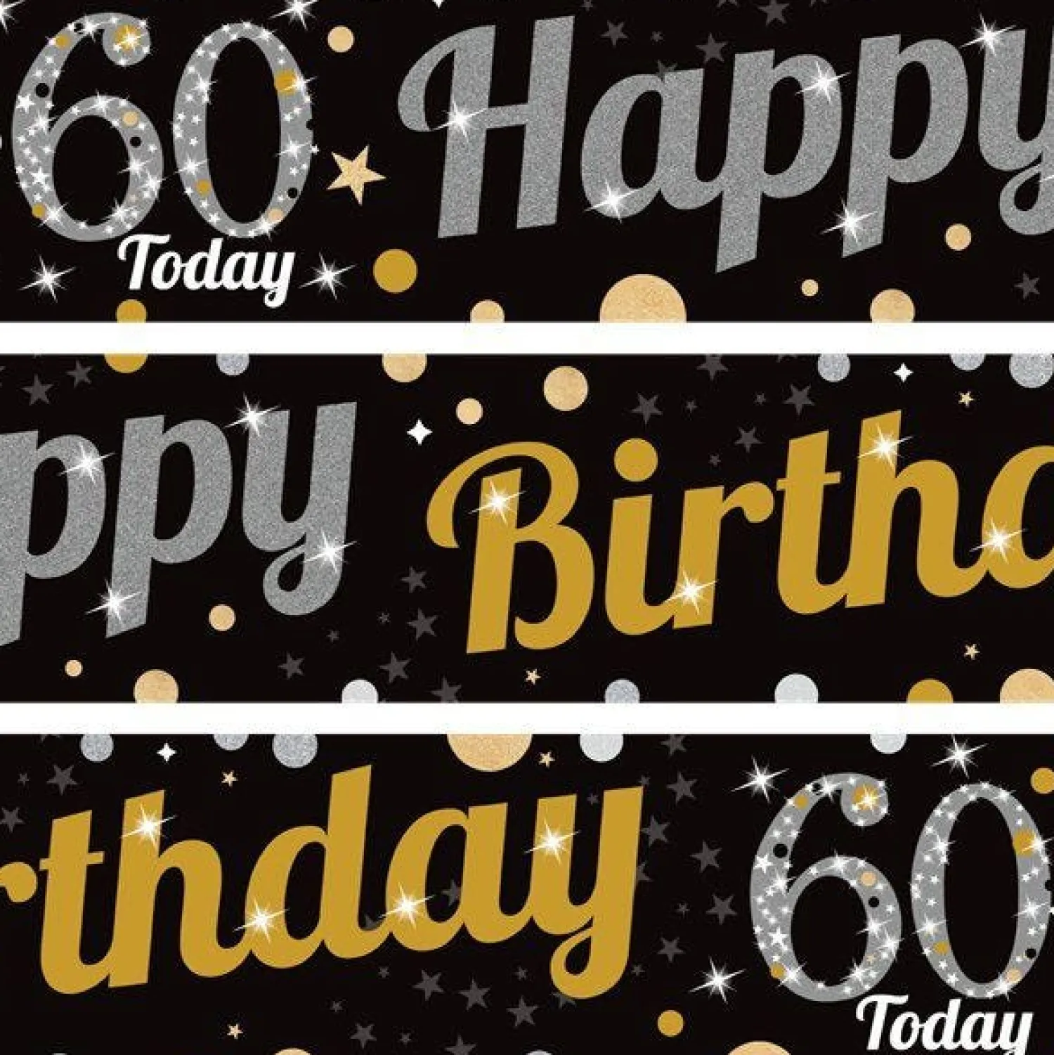 Party Delights 60Th Birthday Paper Banners - 1M (3Pk)< Banners