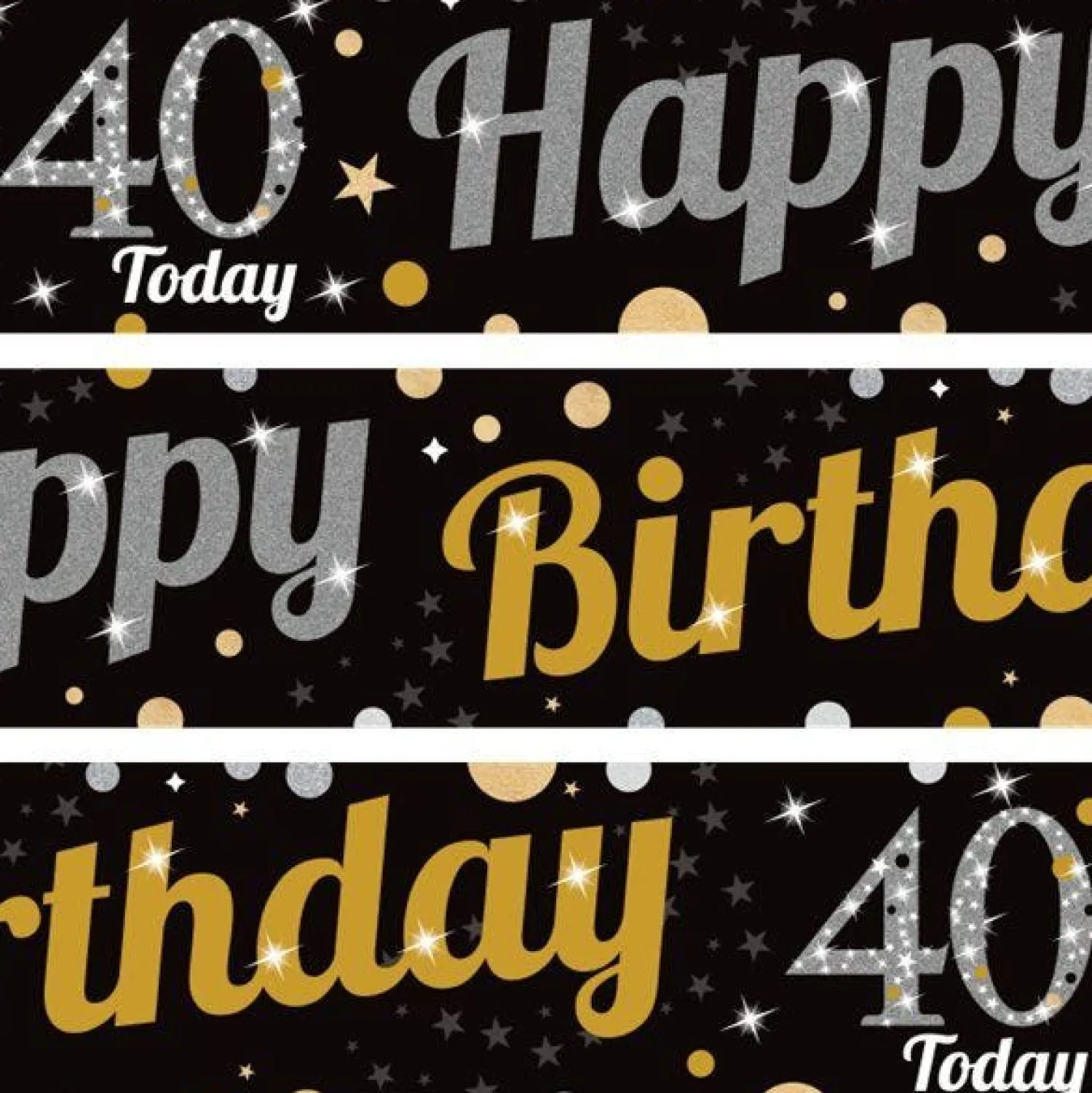 Party Delights 40Th Birthday Paper Banners - 1M (3Pk)< Banners