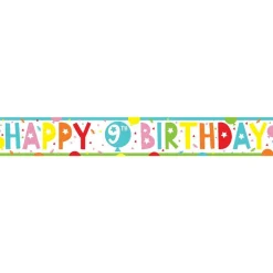 Party Delights 9Th Birthday Paper Banners - 1M (3Pk)< Banners