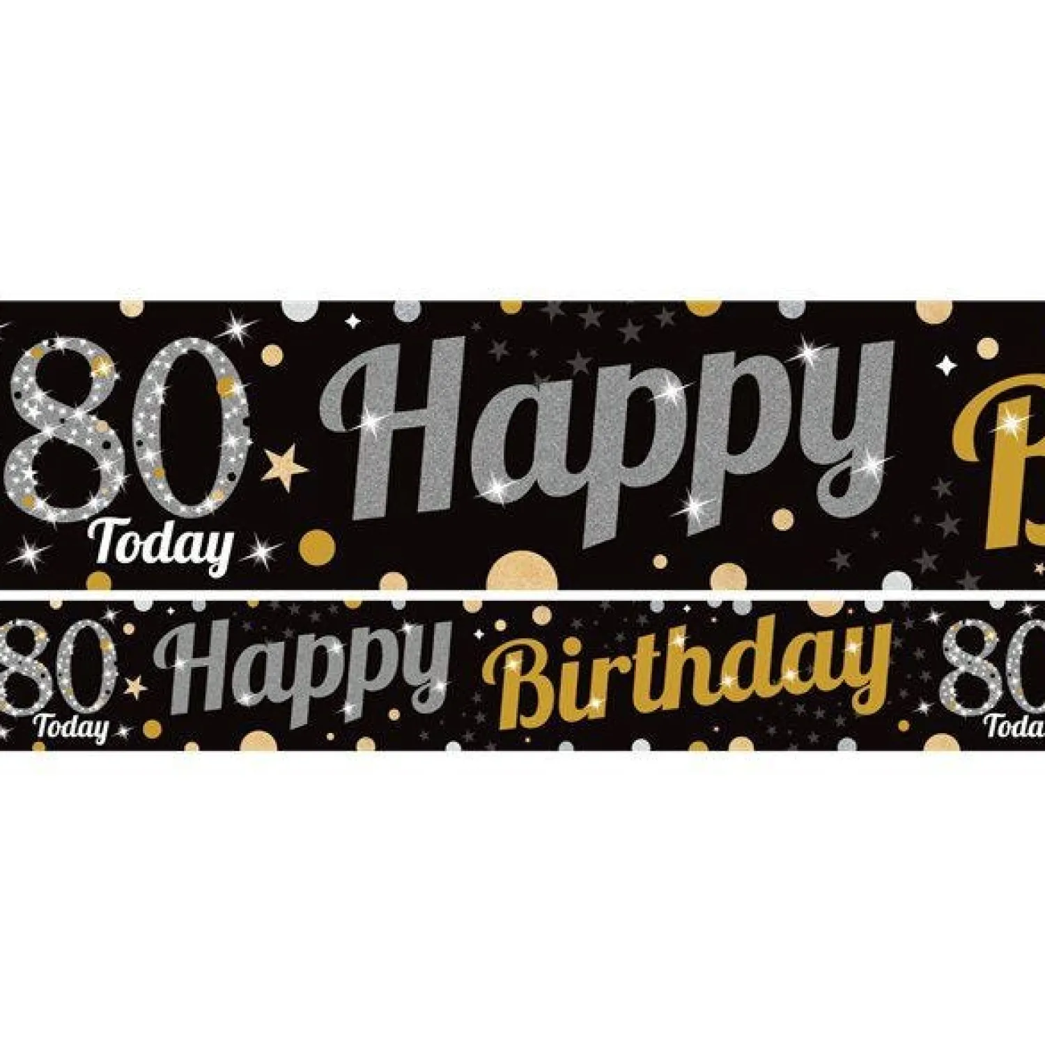 Party Delights 80Th Birthday Paper Banners - 1M (3Pk)< Banners