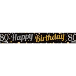 Party Delights 80Th Birthday Paper Banners - 1M (3Pk)< Banners