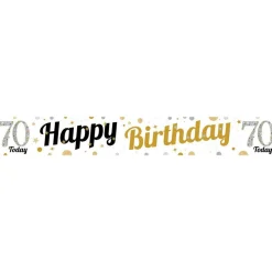 Party Delights 70Th Birthday Paper Banners - 1M (3Pk)< Banners