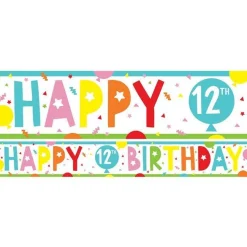 Party Delights 12Th Birthday Paper Banners - 1M (3Pk)< Banners