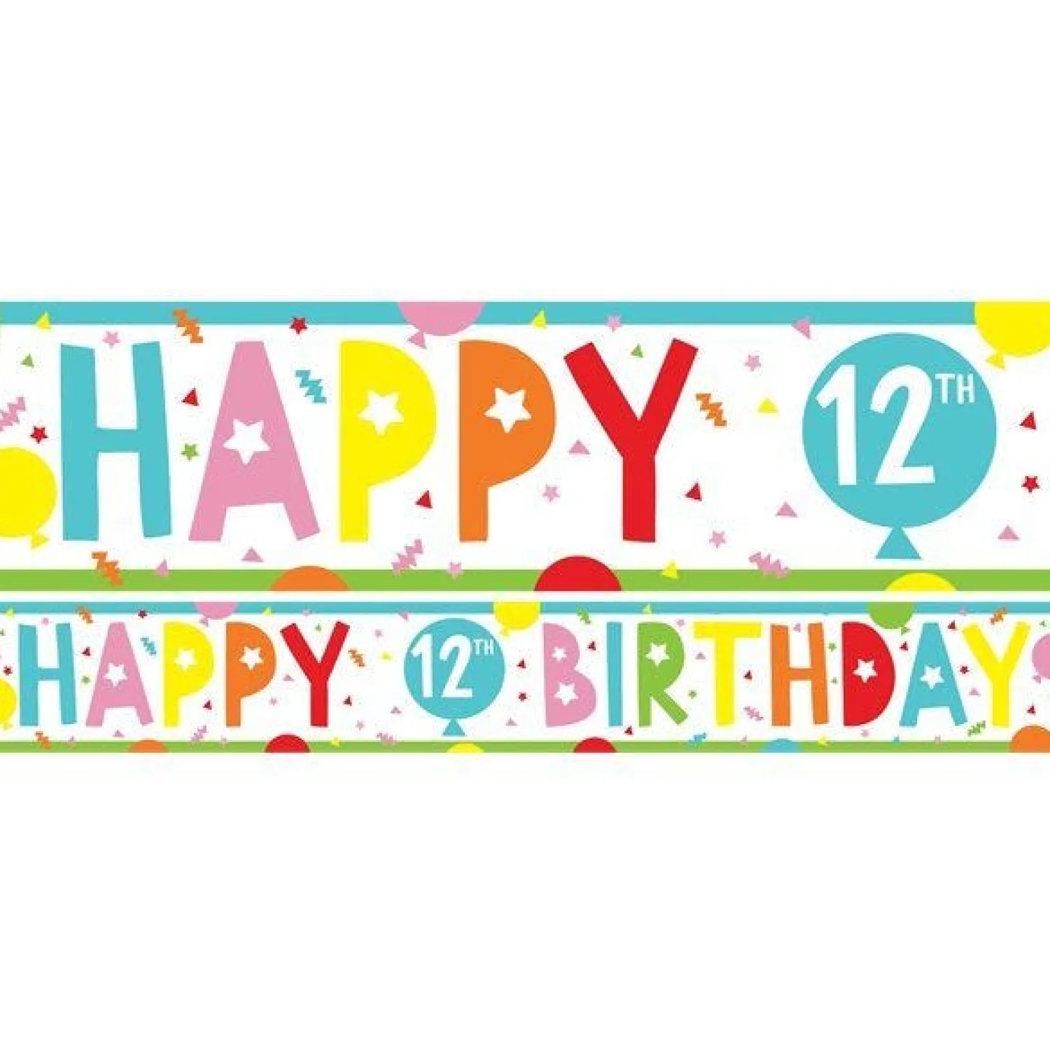 Party Delights 12Th Birthday Paper Banners - 1M (3Pk)< Banners
