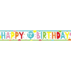 Party Delights 12Th Birthday Paper Banners - 1M (3Pk)< Banners