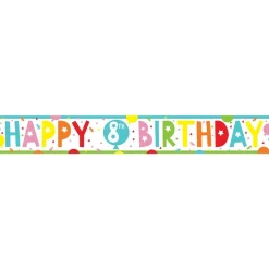 Party Delights 8Th Birthday Paper Banners - 1M (3Pk)< Banners