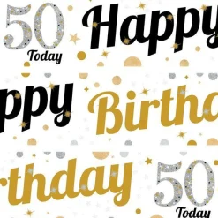Party Delights 50Th Birthday Paper Banners - 1M (3Pk)< Banners