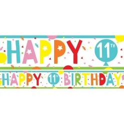 Party Delights 11Th Birthday Paper Banners - 1M (3Pk)< Banners