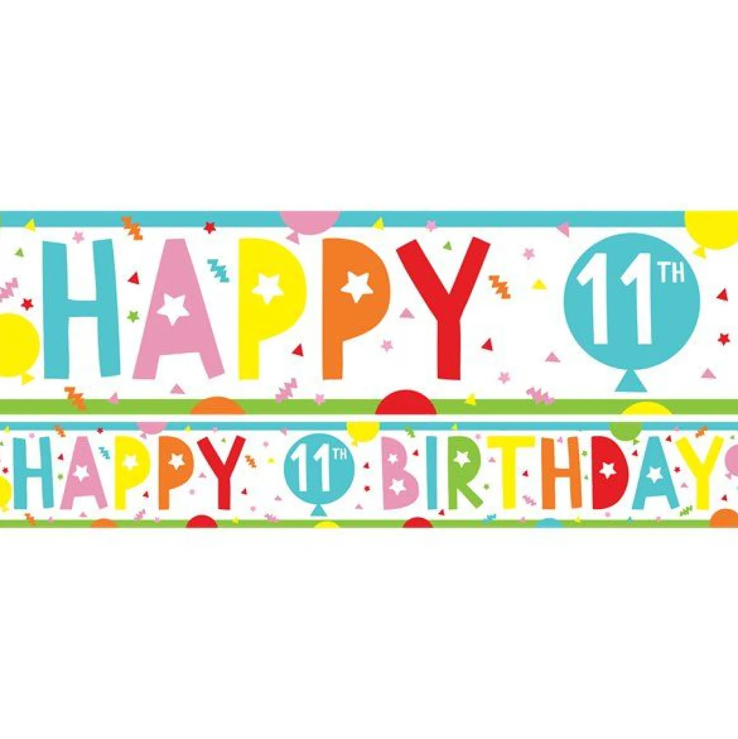 Party Delights 11Th Birthday Paper Banners - 1M (3Pk)< Banners