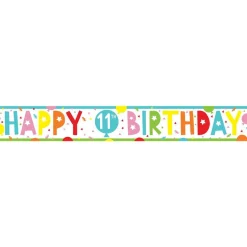 Party Delights 11Th Birthday Paper Banners - 1M (3Pk)< Banners