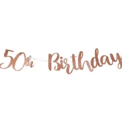Party Delights 50Th Birthday Rose Gold Letter Banner - 1M< Bunting