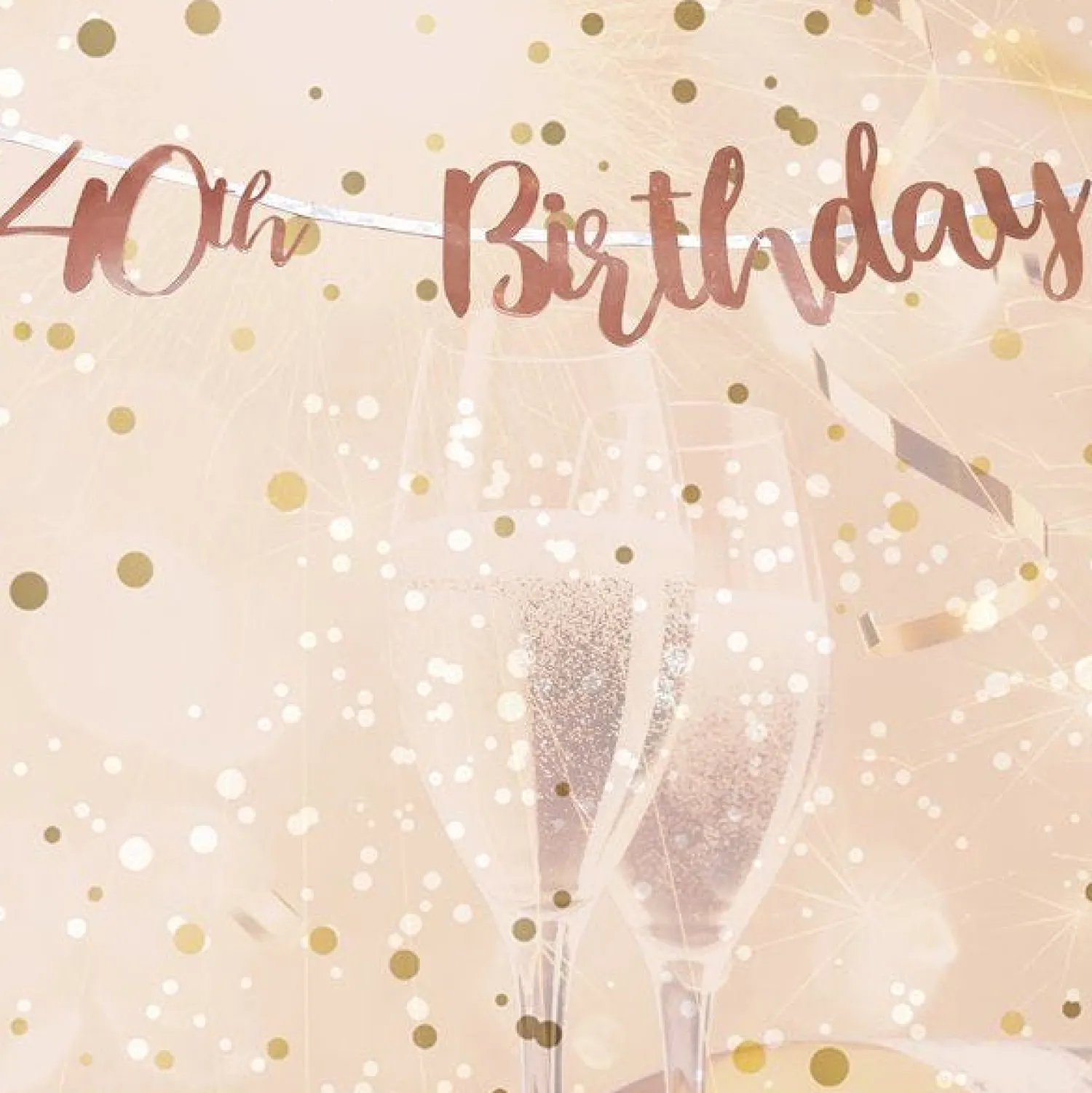 Party Delights 40Th Birthday Rose Gold Letter Bunting - 1M< Bunting