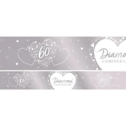 Party Delights 60Th Diamond Wedding Anniversary Foil Banner - 2.74M< Banners