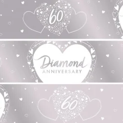 Party Delights 60Th Diamond Wedding Anniversary Foil Banner - 2.74M< Banners