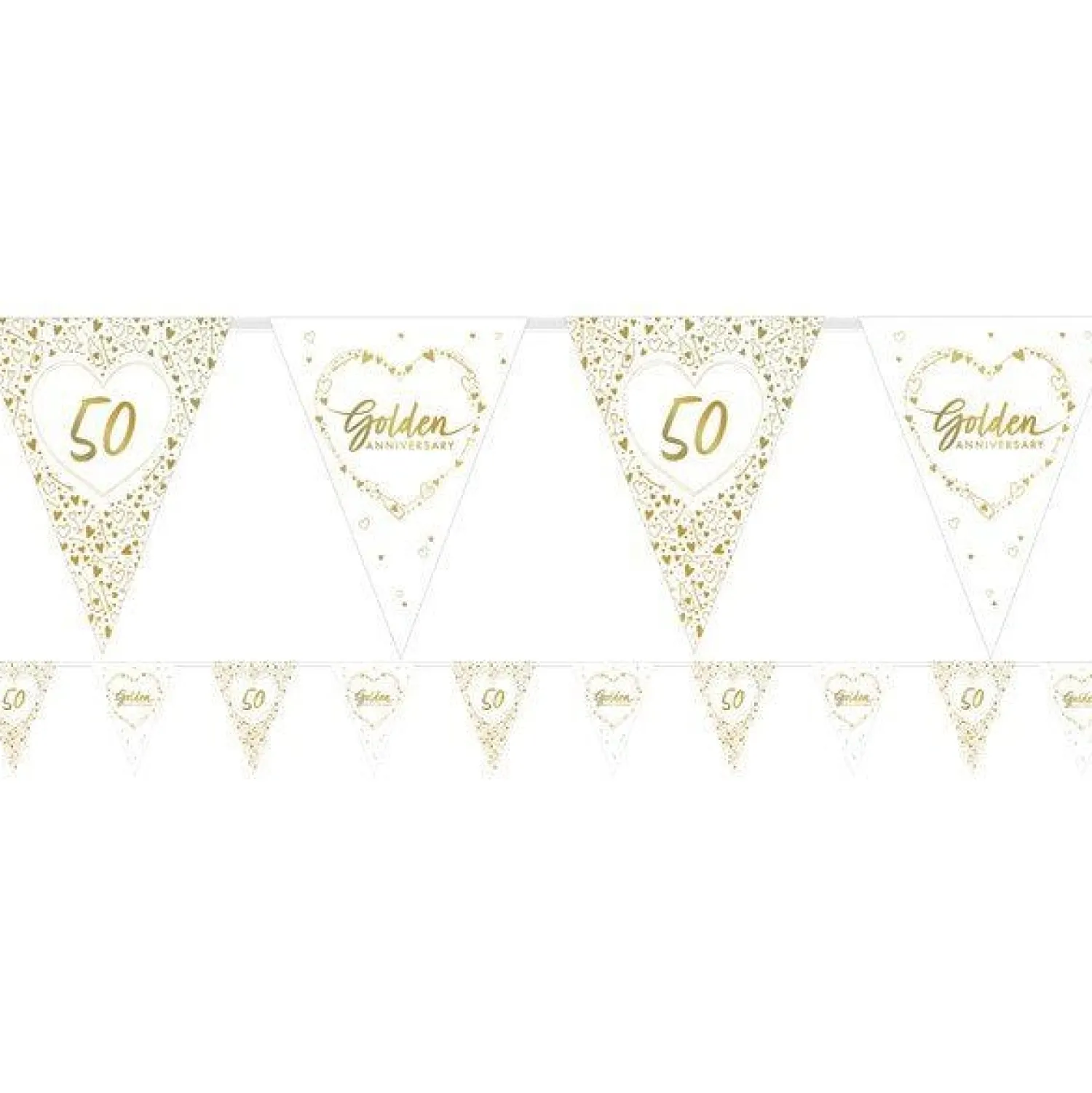 Party Delights 50Th Golden Wedding Anniversary Flag Bunting - 3.7M< Bunting