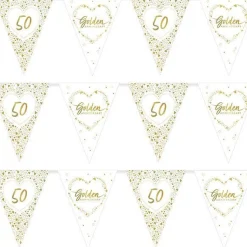 Party Delights 50Th Golden Wedding Anniversary Flag Bunting - 3.7M< Bunting