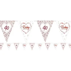Party Delights 40Th Ruby Wedding Anniversary Flag Bunting - 3.7M< Bunting
