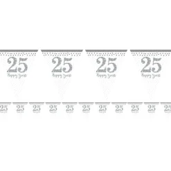 Party Delights 25Th Silver Sparkling Wedding Anniversary Flag Bunting - 4M< Bunting