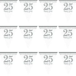 Party Delights 25Th Silver Sparkling Wedding Anniversary Flag Bunting - 4M< Bunting