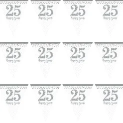 Party Delights 25Th Silver Sparkling Wedding Anniversary Flag Bunting - 4M< Bunting