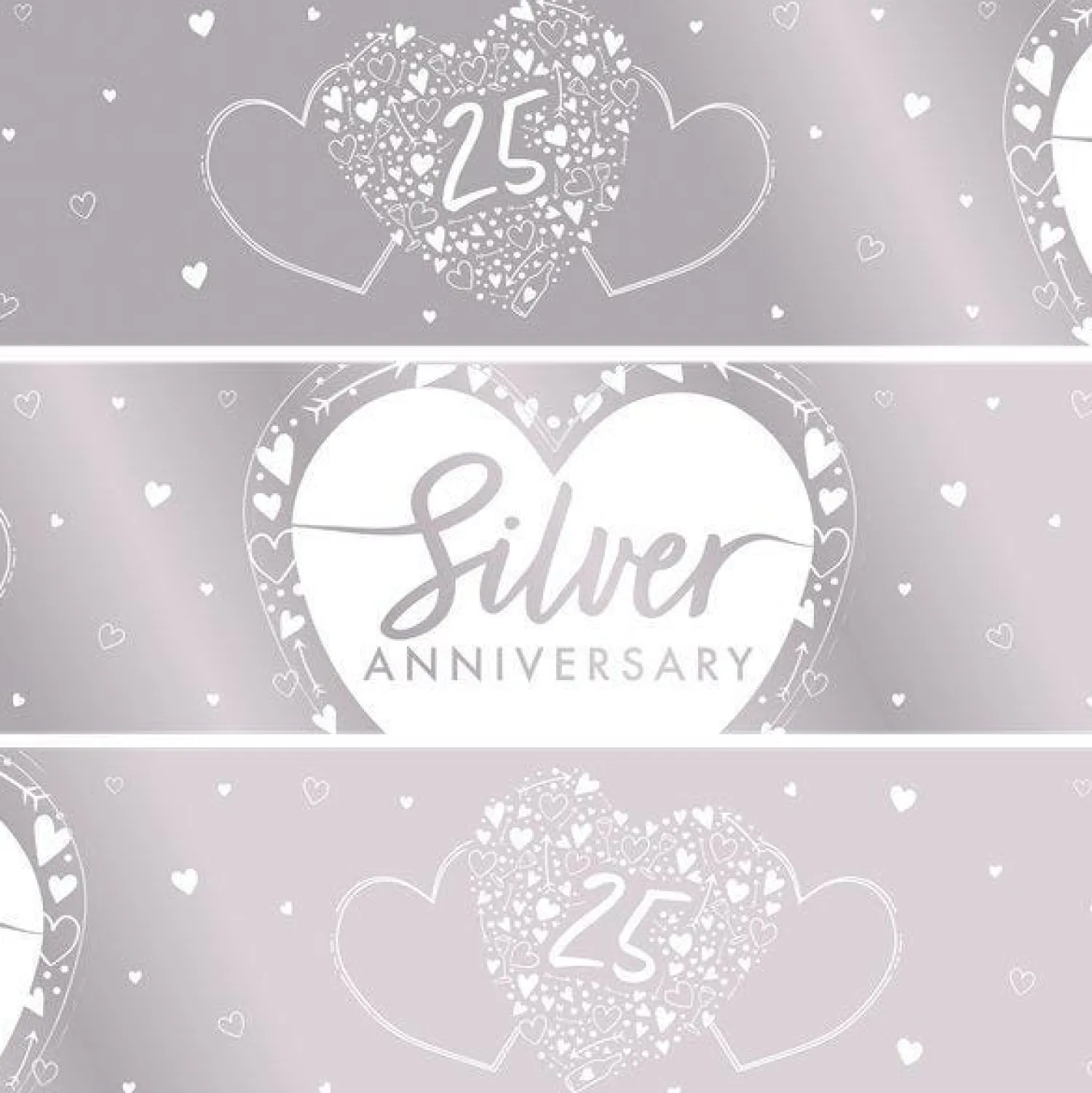 Party Delights 25Th Silver Wedding Anniversary Foil Banner - 2.74M< Banners