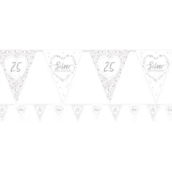 Party Delights 25Th Silver Wedding Anniversary Flag Bunting - 3.7M< Bunting