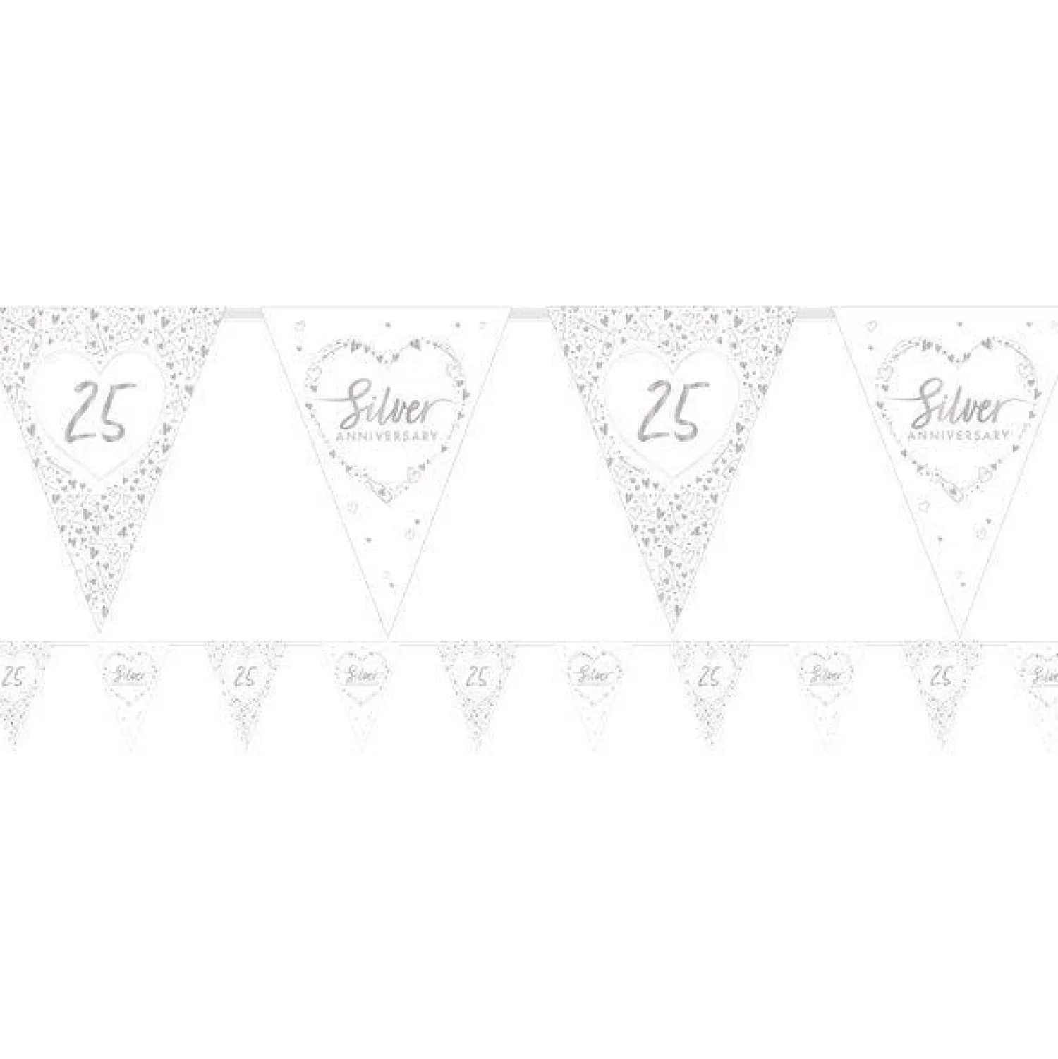 Party Delights 25Th Silver Wedding Anniversary Flag Bunting - 3.7M< Bunting