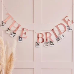 Party Delights The Bride Rose Gold Peg Bunting< Bunting