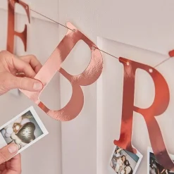 Party Delights The Bride Rose Gold Peg Bunting< Bunting