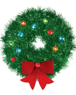 Tinsel Wreath With Bow - 15Cm<Party Delights Outlet