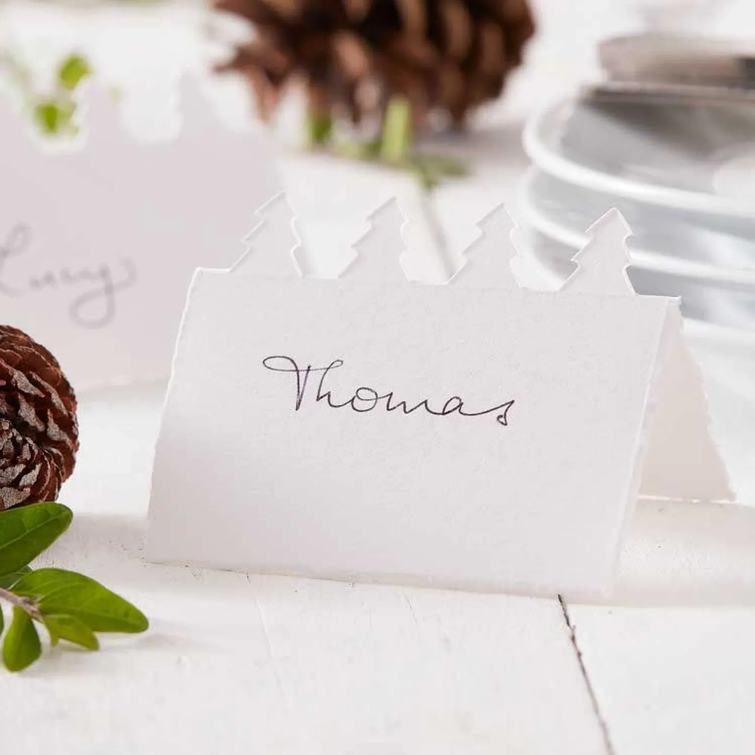 Tree Cut Out Cotton Paper Place Cards (10Pk)<Party Delights New