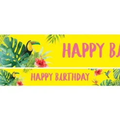 Party Delights Tropical Fiesta 'Happy Birthday' Paper Banners - 1M (3Pk)< Banners