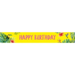 Party Delights Tropical Fiesta 'Happy Birthday' Paper Banners - 1M (3Pk)< Banners