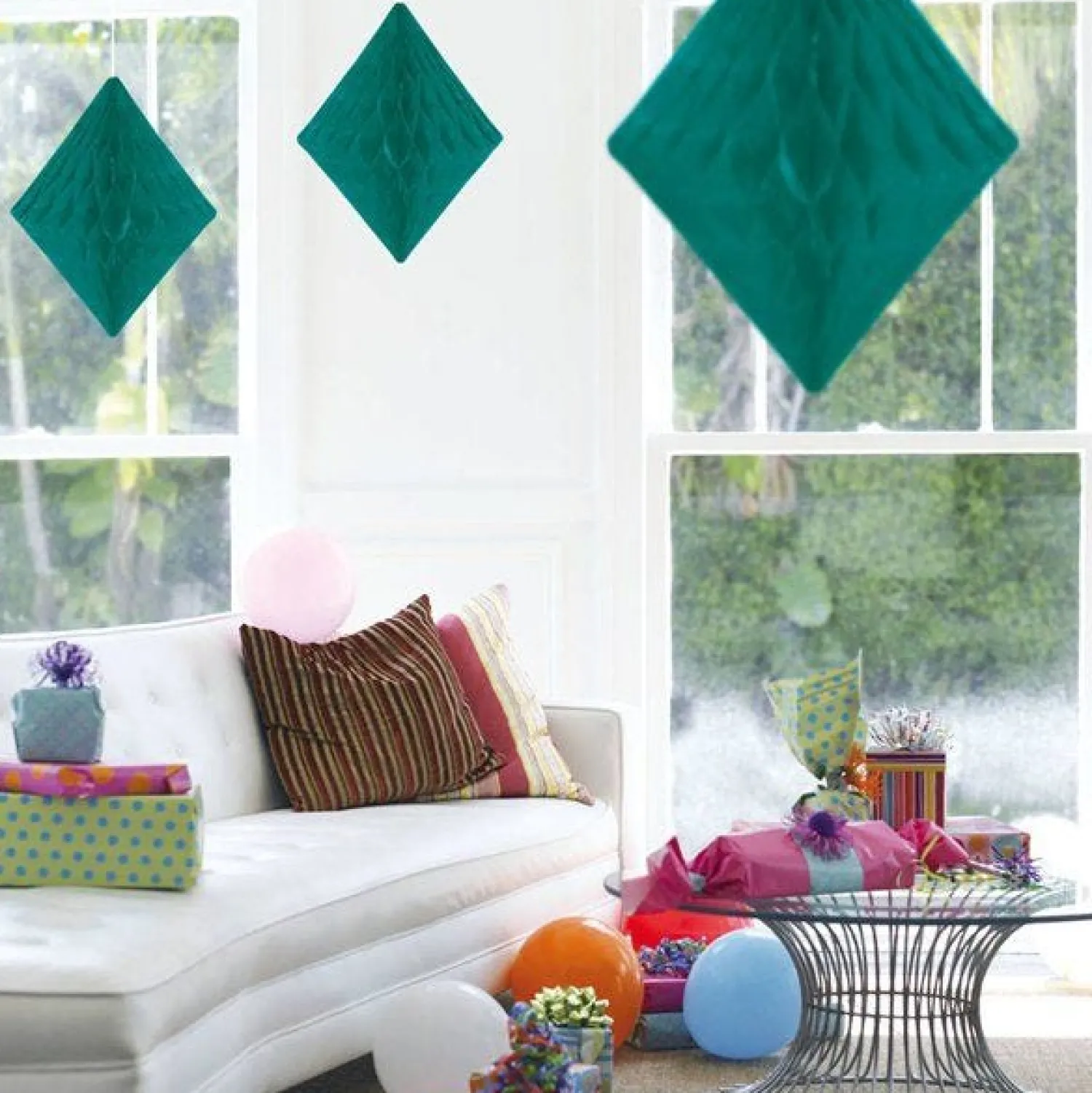 Party Delights Turquiose Honeycomb Diamond Decoration - 30Cm< Hanging Decorations