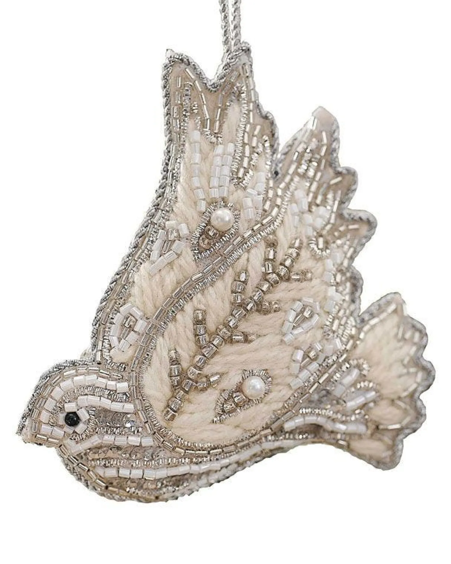 Turtle Dove Velvet Embroidered Tree Decoration<Party Delights