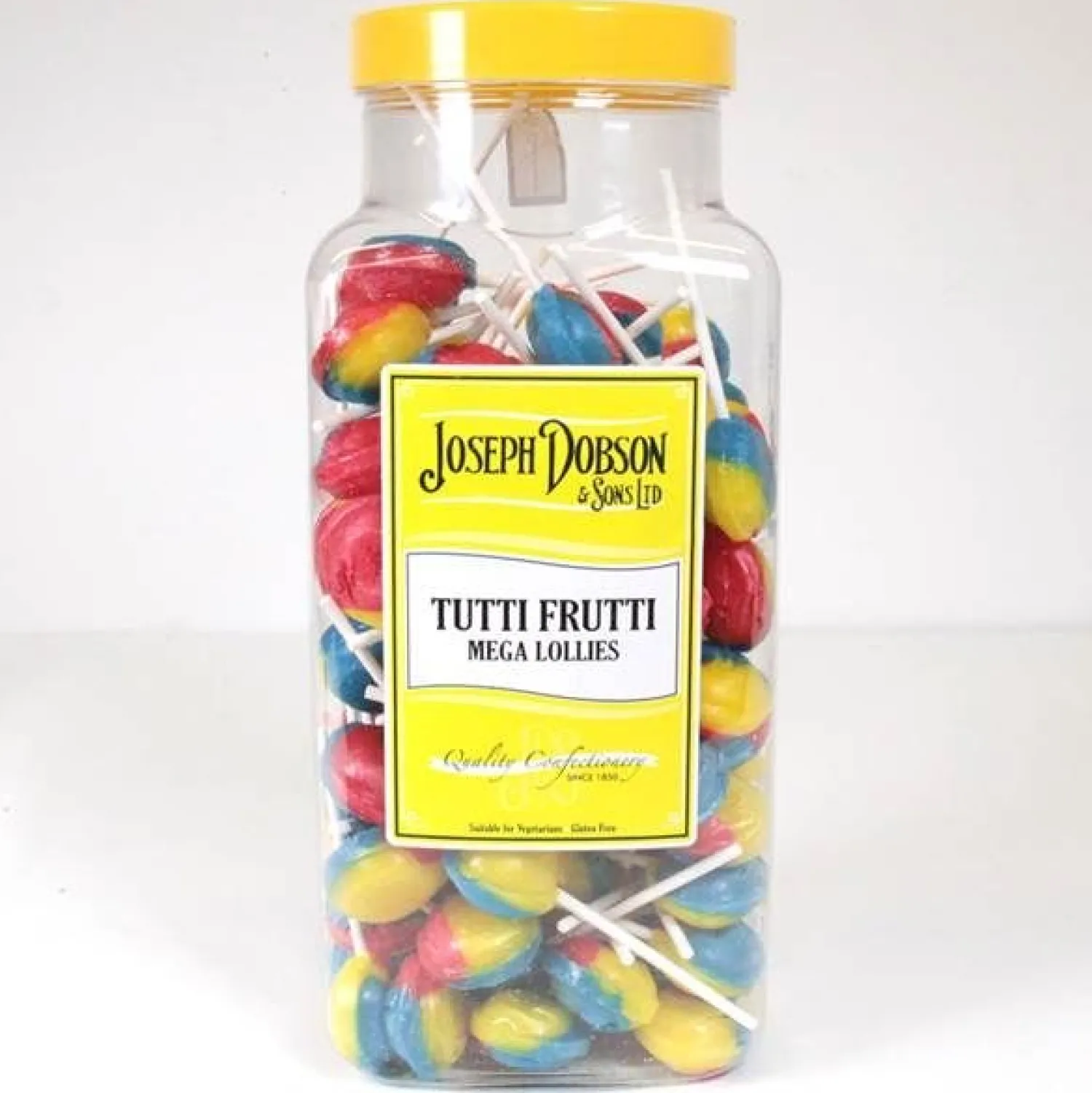Party Delights Tutti Frutti Rainbow Lolly Jar X90< Sweets
