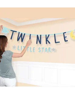 Party Delights Twinkle Little Star Jumbo Paper Letter Banner - 1.8M< Banners