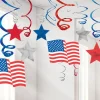 Party Delights Usa American Stars & Stripes Hanging Swirls (30Pk)< Hanging Decorations