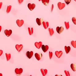 Party Delights Valentines Red Heart Hanging Strings Decoration - 2.1M (6Pk)< Hanging Decorations
