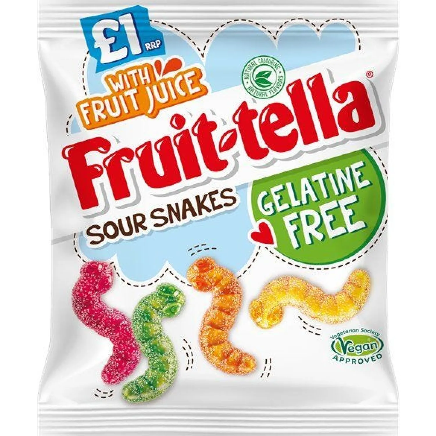 Party Delights Vegan Approved Fruitella Sour Snakes - 100G< Sweets
