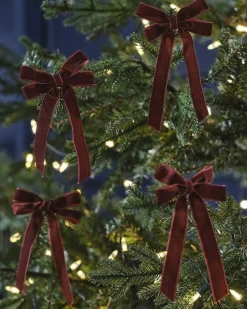 Velvet Ribbons Tree Decorations (6Pk)<Party Delights