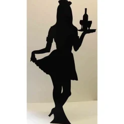 Party Delights Waitress Silhouette Cardboard Cutout - 175Cm X 87Cm< Cardboard Cut Outs
