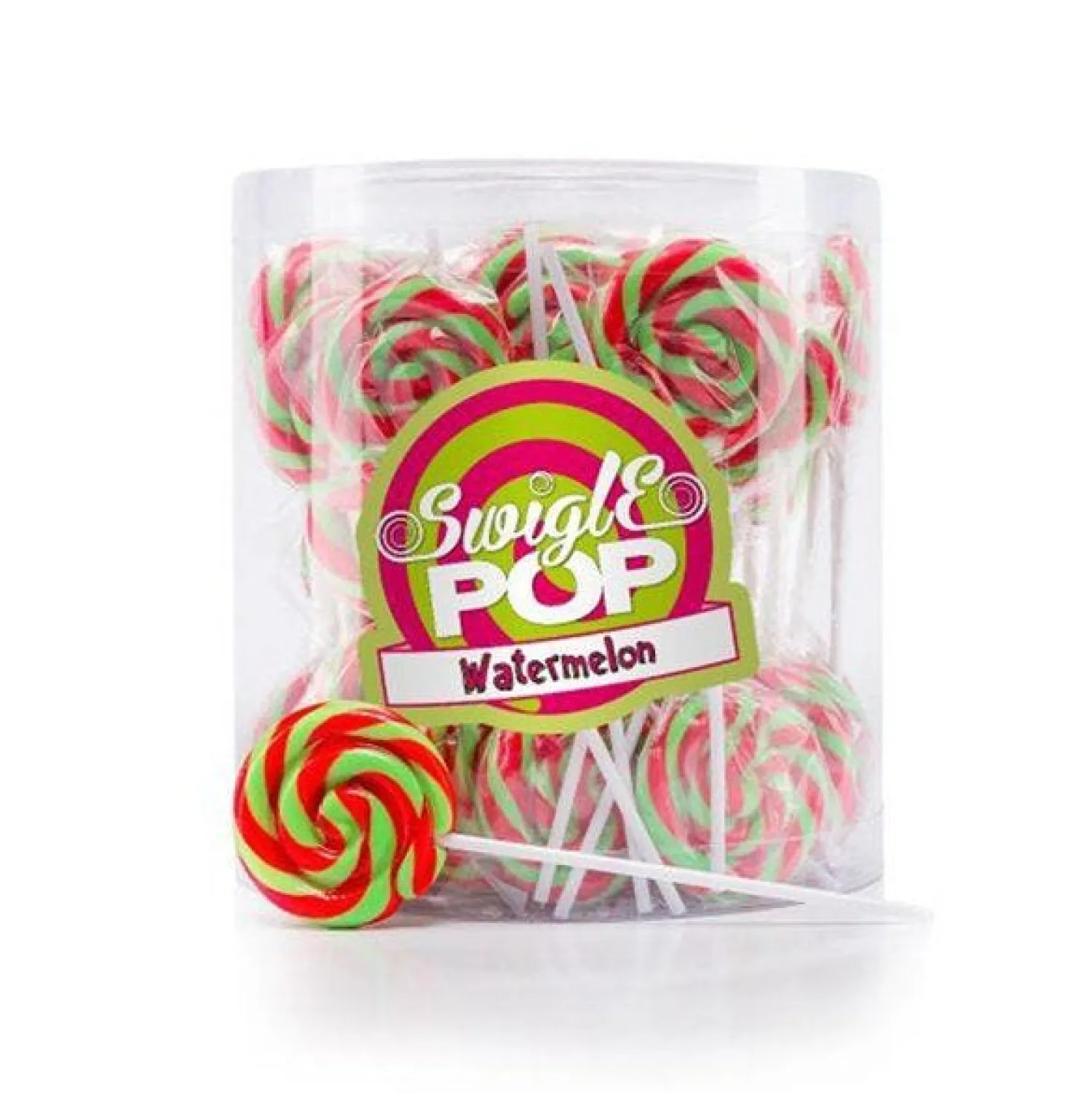 Party Delights Watermelon Flavour Swigle Mini Lollipops X50< Sweets