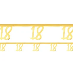 Party Delights White & Gold Sparkle 18Th Bunting - 2.5M< Bunting